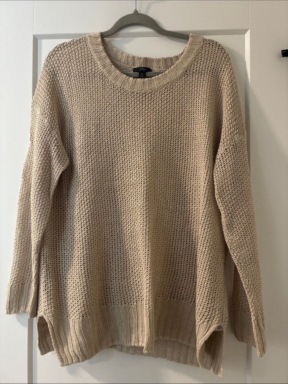 J. Crew Linen Casual Oversized Knit Sweater - Beige